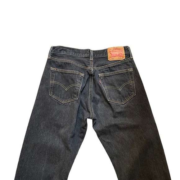 Levi’s 501 black buttonfly straight leg jeans size 32x34 - Picture 6 of 9